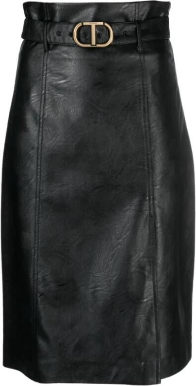 Twinset Leather Skirts Zwart Dames