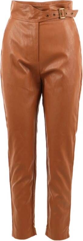 Twinset Leather Trousers Bruin Dames