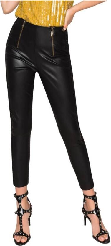 Twinset Leren broeken Zwart Dames