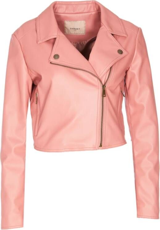 Twinset Leren jas Roze Dames
