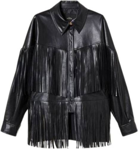 Twinset Leren jas Zwart Dames