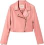 Twinset Roze Leren Biker Jas Pink Dames - Thumbnail 1