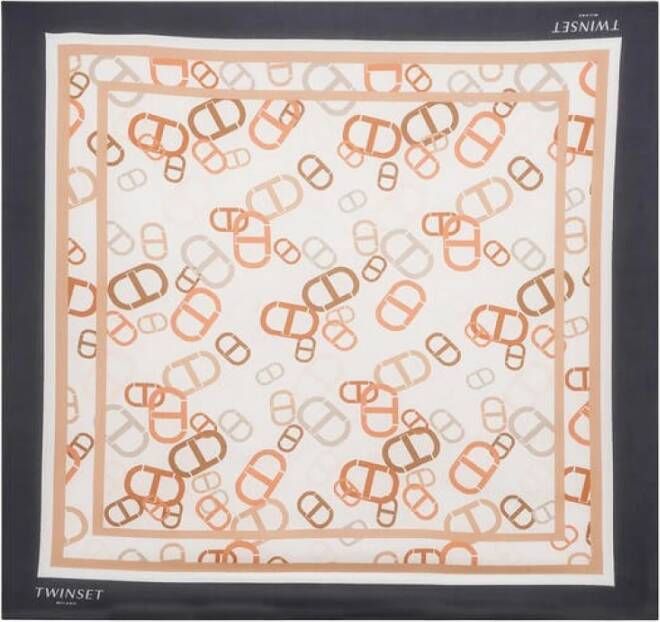 Twinset Logo Print Sjaal Beige Dames