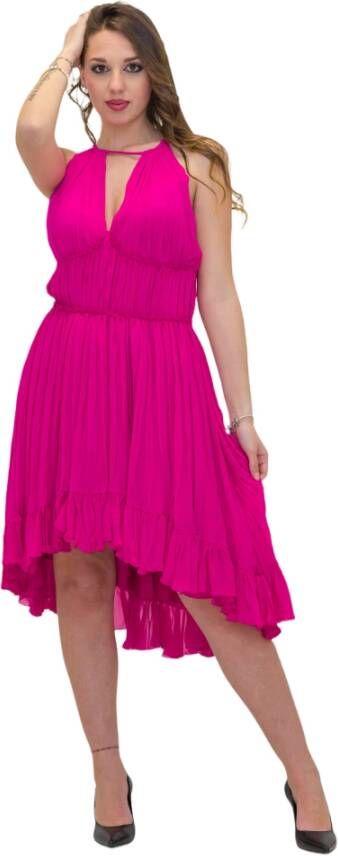 Twinset Knielengte Jurk Pink Dames