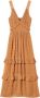 Twinset Lange Fantasie Jurk met Gerimpelde Zoom Orange Dames - Thumbnail 1