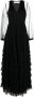 Twinset Zwarte Tule Gerimpelde Jurk Black Dames - Thumbnail 1