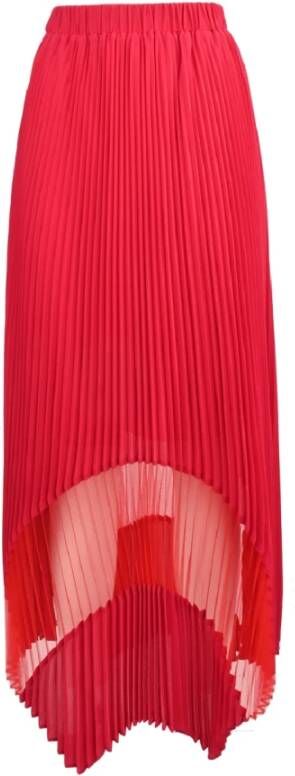 Twinset Geplooide polyester rok met transparant detail Pink Dames