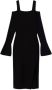 Twinset Zwarte aansluitende lange jurk met uitlopende mouwen Zwart Dames - Thumbnail 1