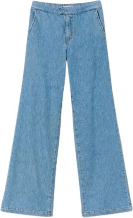 Twinset Wijde Spijkerbroek in Mediumblauw Blauw Dames