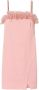 Twinset Roze Milano Stitch Jurk met Veren Trim Pink Dames - Thumbnail 1