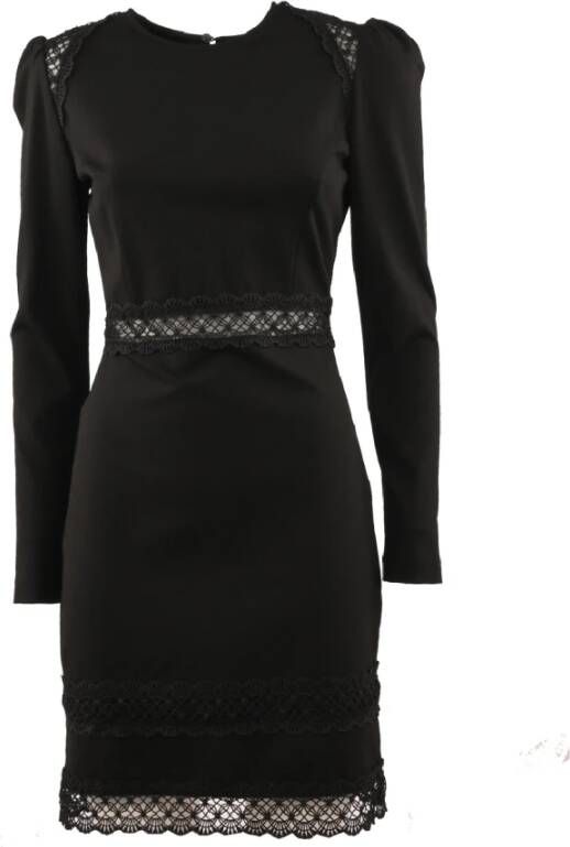Twinset Mini Shift Jurk met Kantafwerking Black Dames - Foto 1