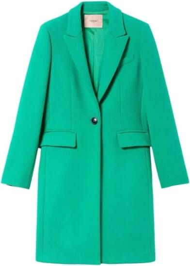 Twinset Single-Breasted Coats Green Dames