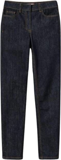 Twinset Skinny Jeans met Rits en Contraststiksels Blauw Dames