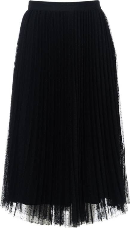 Twinset Midi Rok Zwart Micro Polka Dots Black Dames
