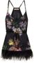 Twinset Bloemenprint Twill Crop Top met Verenrand Black Dames - Thumbnail 2