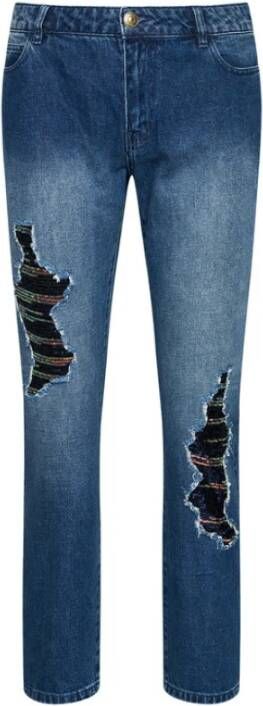 Twinset Slimfit-jeans Blauw Dames