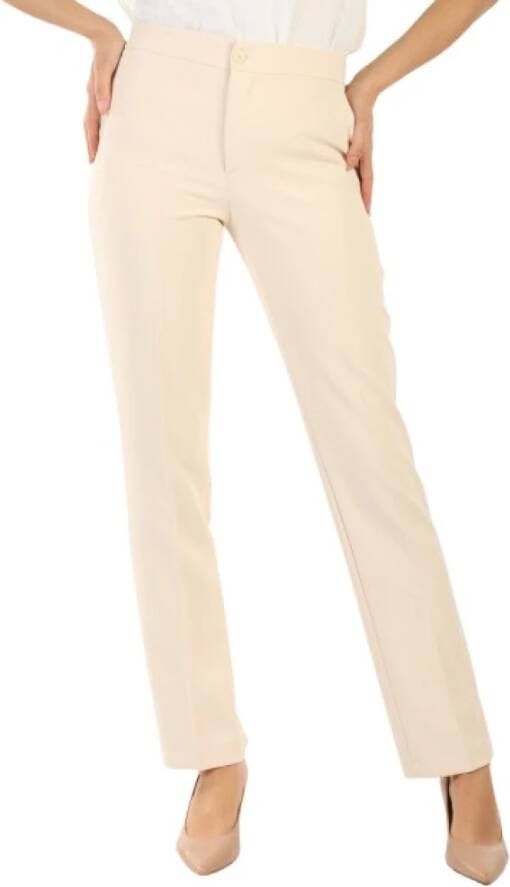 Twinset Straight Trousers Beige Dames