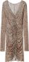 Twinset Mini Jurk met Animal Print en Draperie Brown Dames - Thumbnail 1