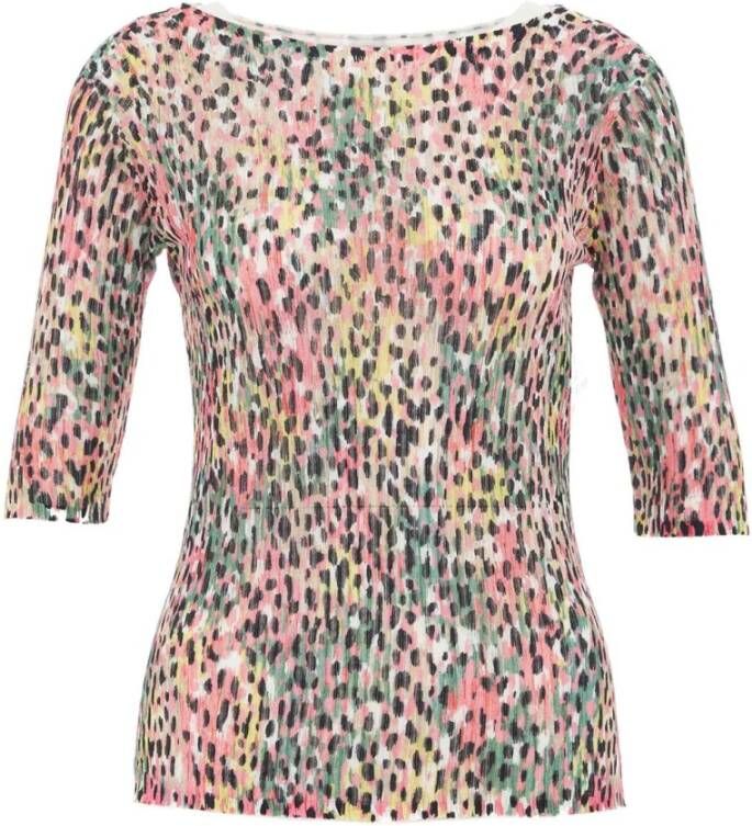 Twinset Dierenprint Aansluitende Ribtop Multicolor Dames