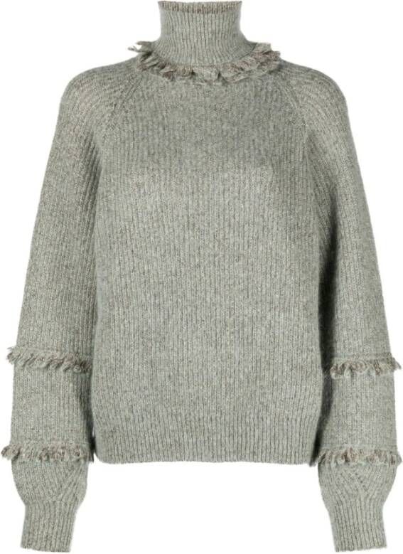 Twinset Natuurlijke Sage Lurex Sweaters Gray Dames