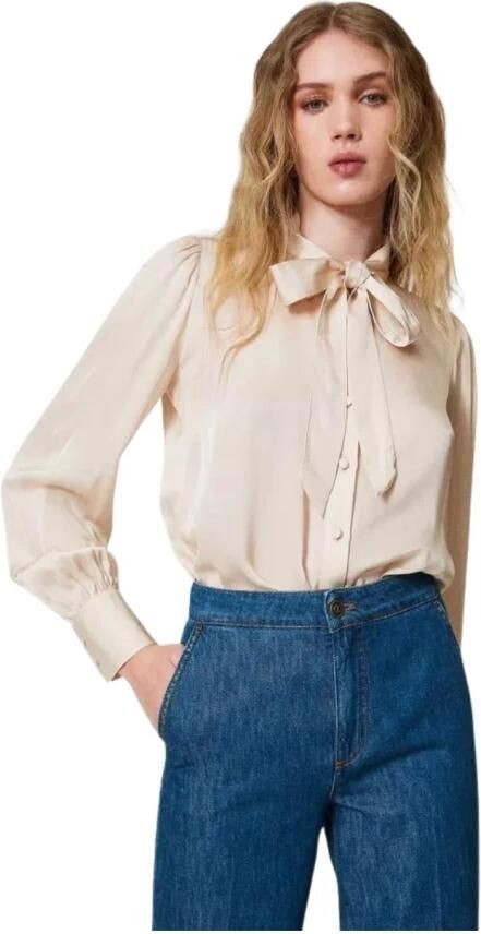 TWINSET MILANO Dames Blouses 242tp2131 Creme - Foto 2