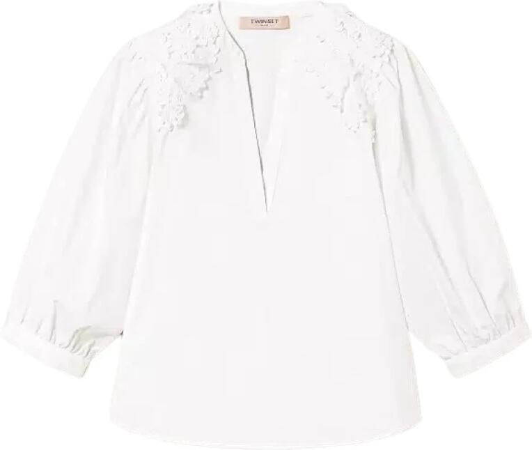 Twinset Witte Geweven Blouse Elegante Stijl White Dames - Foto 8