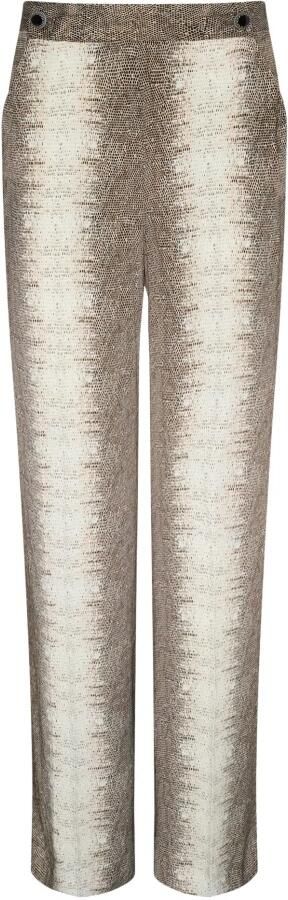 Twinset Broek met hagedisprint en juweelknopen Beige Dames - Foto 3