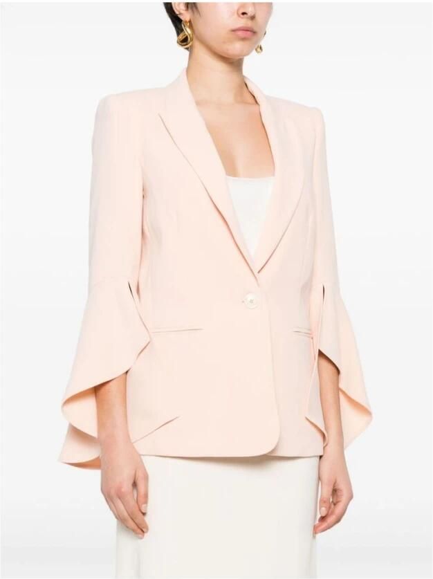 Twinset Roze Elegant Flounce-Sleeve Crepe Blazer Pink Dames - Foto 2