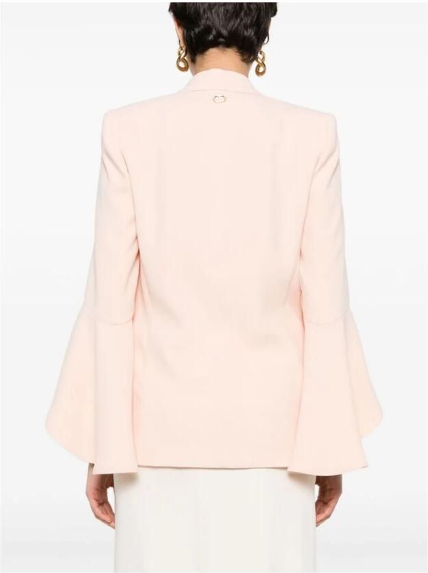 Twinset Roze Elegant Flounce-Sleeve Crepe Blazer Pink Dames - Foto 3