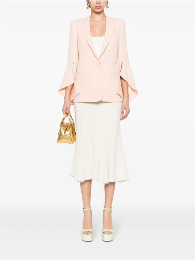 Twinset Roze Elegant Flounce-Sleeve Crepe Blazer Pink Dames - Foto 4
