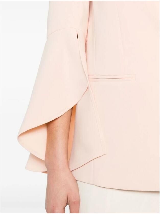 Twinset Roze Elegant Flounce-Sleeve Crepe Blazer Pink Dames