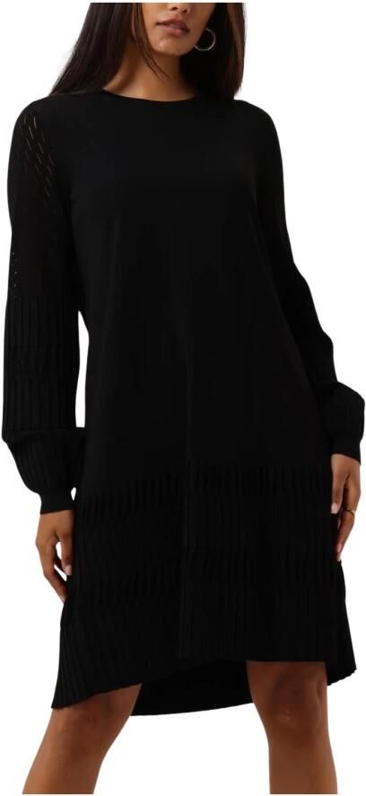Twinset Zwart Gebreide Jurk Pointelle Ontwerp Black Dames - Foto 7