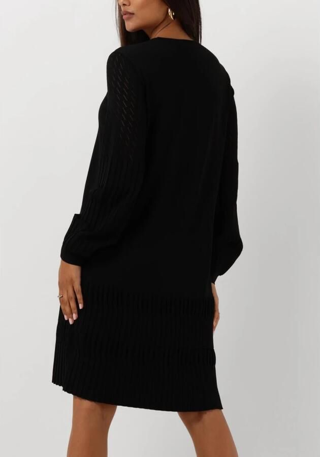 Twinset Zwart Gebreide Jurk Pointelle Ontwerp Black Dames - Foto 5