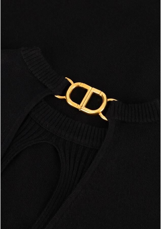 Twinset Elegante Zwarte Midi Jurk Black Dames - Foto 7