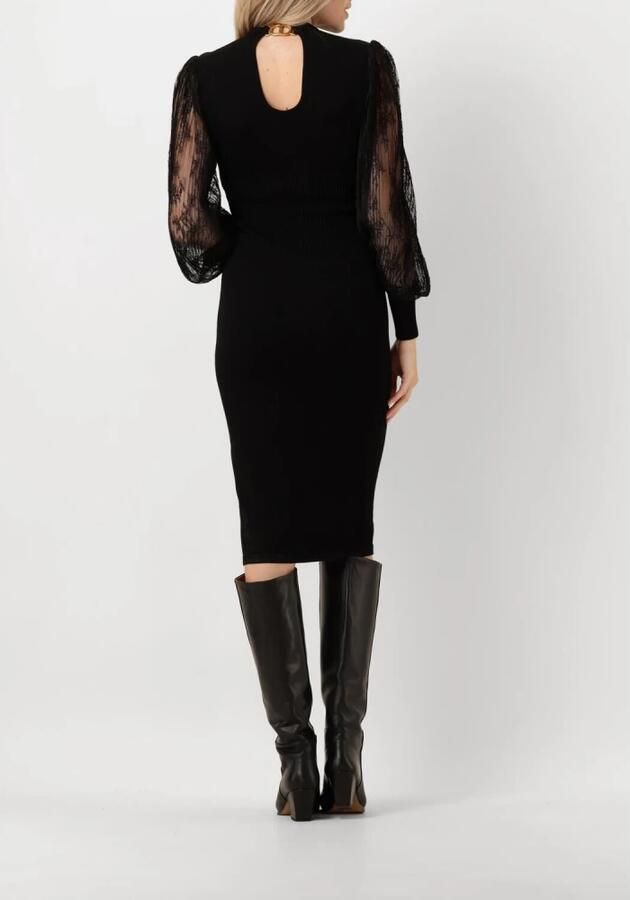 Twinset Elegante Zwarte Midi Jurk Black Dames - Foto 8