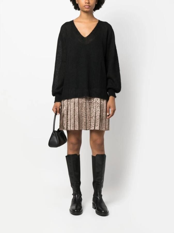 Twinset Zwarte Twin-Set Jurk met Dierenprint Zwart Dames - Foto 3