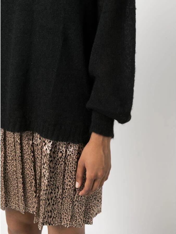 Twinset Zwarte Twin-Set Jurk met Dierenprint Zwart Dames - Foto 2