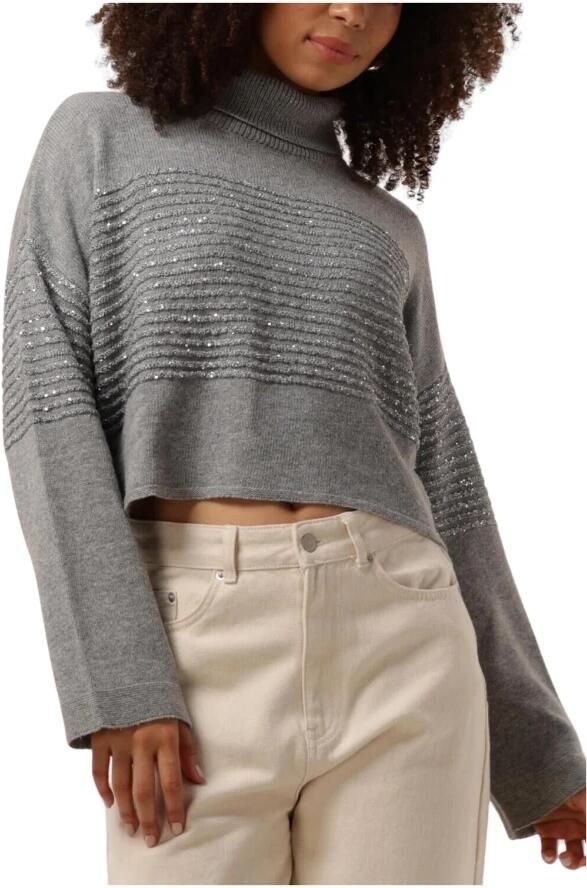 Twinset Grijze Paillet Sweater Dolcevita Lange Mouw Gray Dames - Foto 8