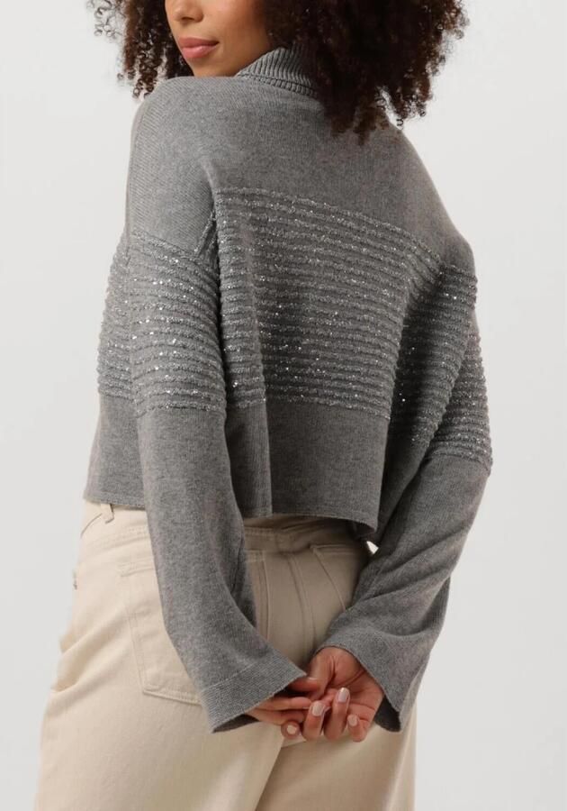 Twinset Grijze Paillet Sweater Dolcevita Lange Mouw Gray Dames - Foto 7