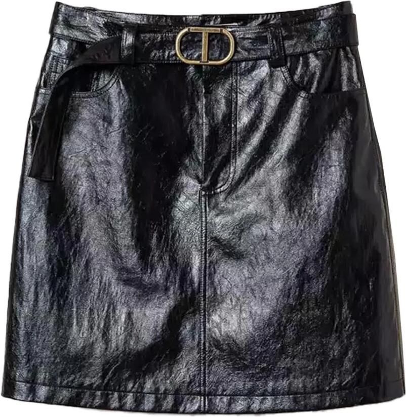 Twinset Zwarte Minirok Elegant Look Black Dames - Foto 7