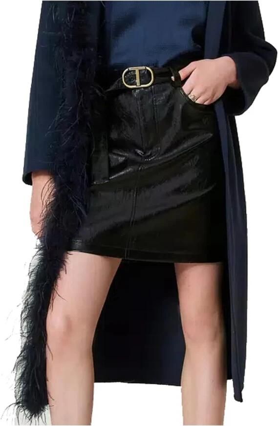 Twinset Zwarte Minirok Elegant Look Black Dames - Foto 6