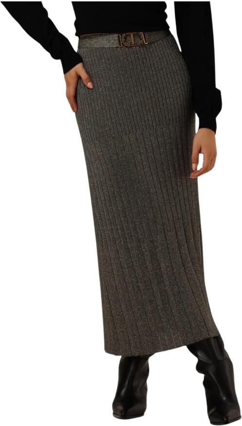 Twinset Beige Midi Rok met Geribbeld Vakmanschap Beige Dames - Foto 7