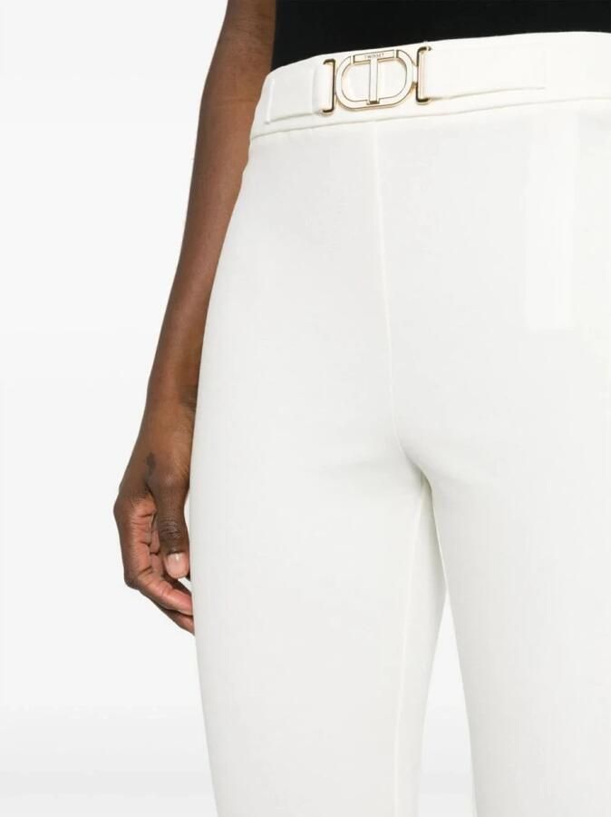 Twinset Viscose Flare Broek met Riem White Dames