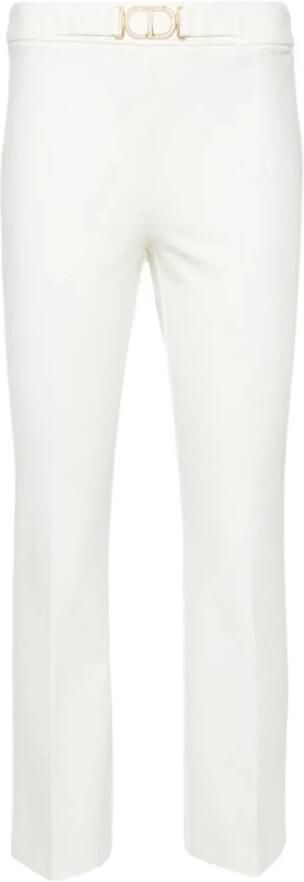 Twinset Viscose Flare Broek met Riem White Dames - Foto 4