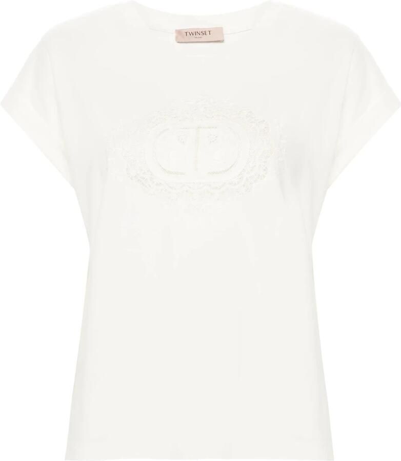 TWINSET MILANO Dames Tops & T-shirts Knitted T-shirt Ecru - Foto 12