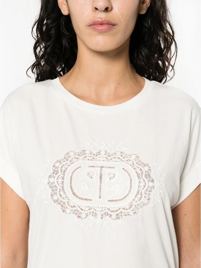 TWINSET MILANO Dames Tops & T-shirts Knitted T-shirt Ecru - Foto 4