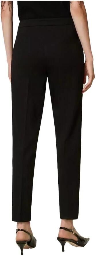Twinset Zwarte elastische broek met gouden taillelogo Black Dames - Foto 11