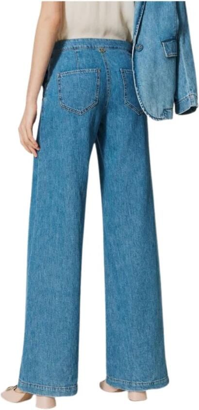 Twinset Wijde Spijkerbroek in Mediumblauw Blauw Dames
