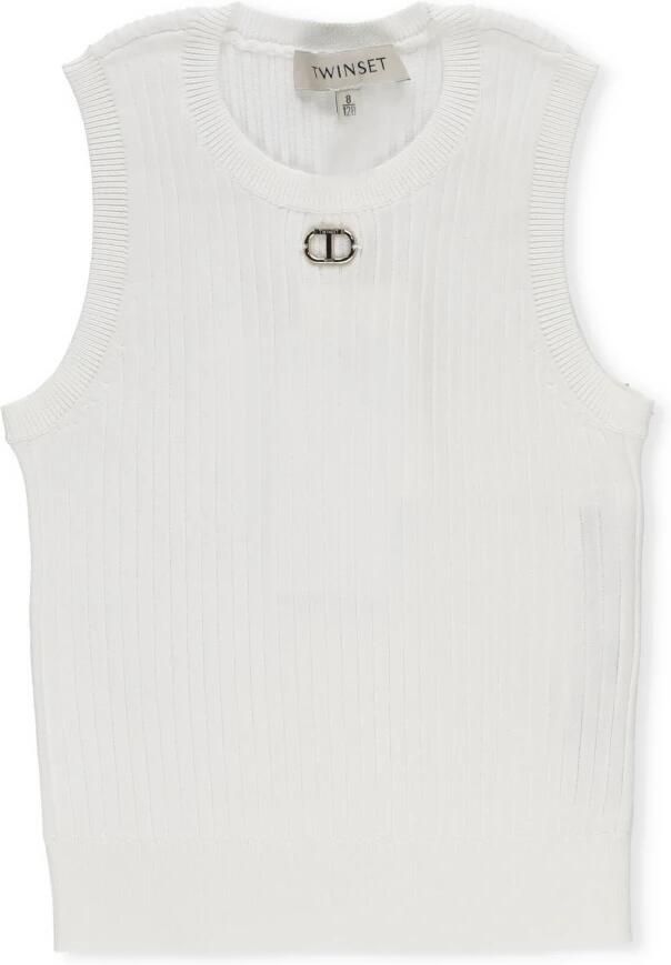 TWINSET MILANO Dames Tops & T-shirts Knitted Tank Top Wit - Foto 3