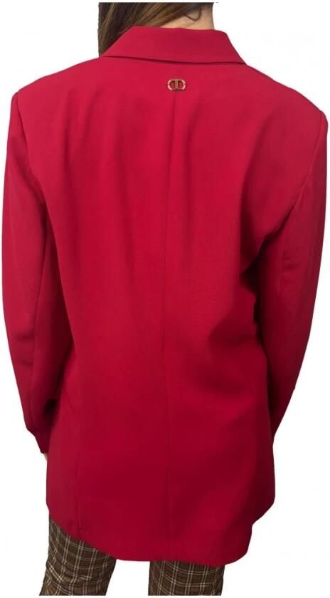 Twinset Stijlvolle jas met polyester en elastaan Red Dames - Foto 4